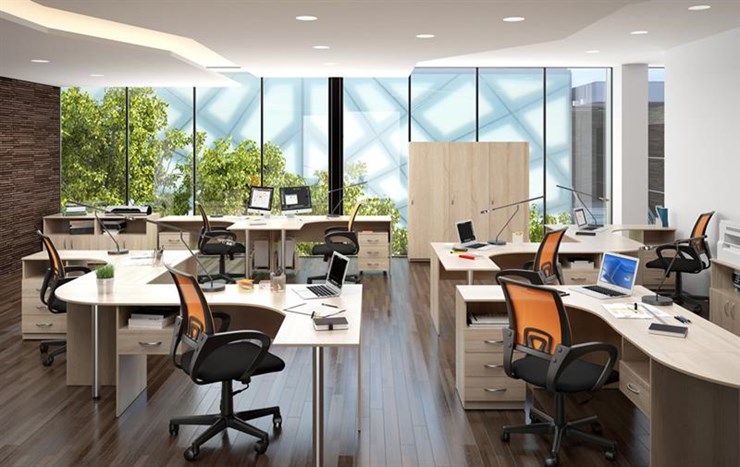 Офисный набор мебели SIMPLE с эргономичными столами и тумбами в Твери - изображение 3